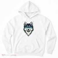 Cool Retro Wolf In Sunglasses 70s 80s 90s Novelty Funny Wolf Hoodie thumb 0