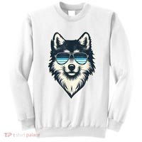 Cool Retro Wolf In Sunglasses 70s 80s 90s Novelty Funny Wolf Sweatshirt thumb 0
