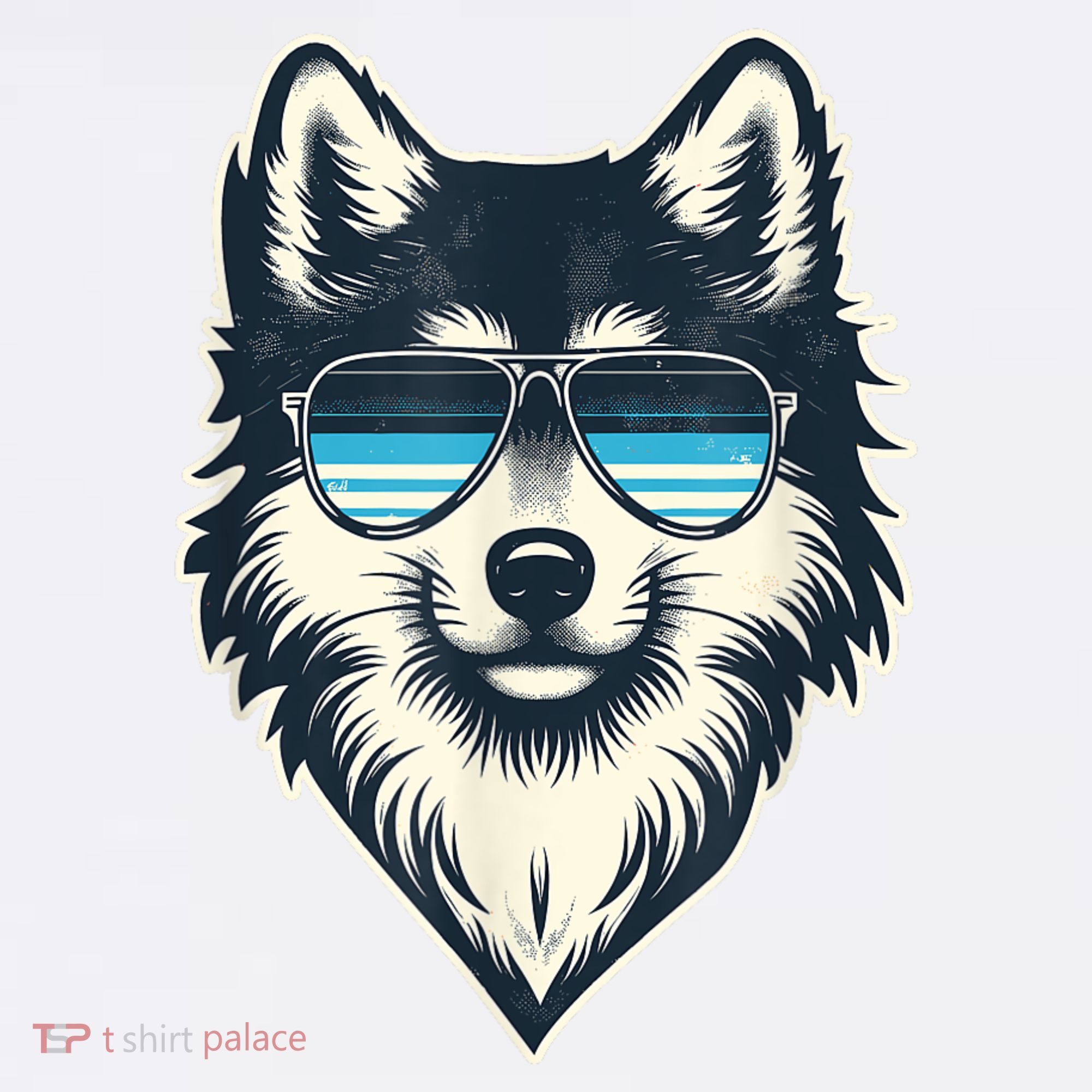 Cool Retro Wolf In Sunglasses 70s 80s 90s Novelty Funny Wolf Sweatshirt