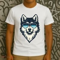 Cool Retro Wolf In Sunglasses 70s 80s 90s Novelty Funny Wolf T-Shirt thumb 3