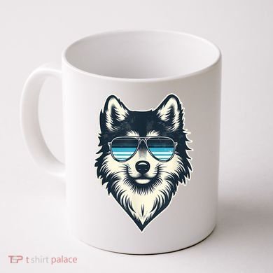 Cool Retro Wolf In Sunglasses 70s 80s 90s Novelty Funny Wolf Coffee Mug