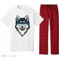 Cool Retro Wolf In Sunglasses 70s 80s 90s Novelty Funny Wolf Pajama Set thumb 0