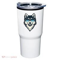 Cool Retro Wolf In Sunglasses 70s 80s 90s Novelty Funny Wolf Tumbler thumb 0