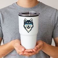 Cool Retro Wolf In Sunglasses 70s 80s 90s Novelty Funny Wolf Tumbler thumb 2