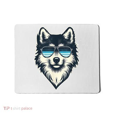 Cool Retro Wolf In Sunglasses 70s 80s 90s Novelty Funny Wolf Mousepad