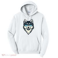 Cool Retro Wolf In Sunglasses 70s 80s 90s Novelty Funny Wolf Tall Hoodie thumb 0