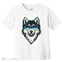 Cool Retro Wolf In Sunglasses 70s 80s 90s Novelty Funny Wolf Toddler T-Shirt thumb 0