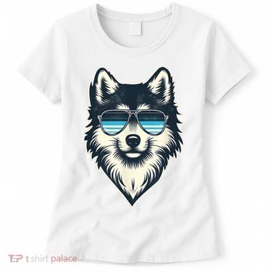 Cool Retro Wolf In Sunglasses 70s 80s 90s Novelty Funny Wolf Women's T-Shirt