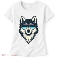 Cool Retro Wolf In Sunglasses 70s 80s 90s Novelty Funny Wolf Women's T-Shirt thumb 0