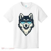 Cool Retro Wolf In Sunglasses 70s 80s 90s Novelty Funny Wolf Kids T-Shirt thumb 0