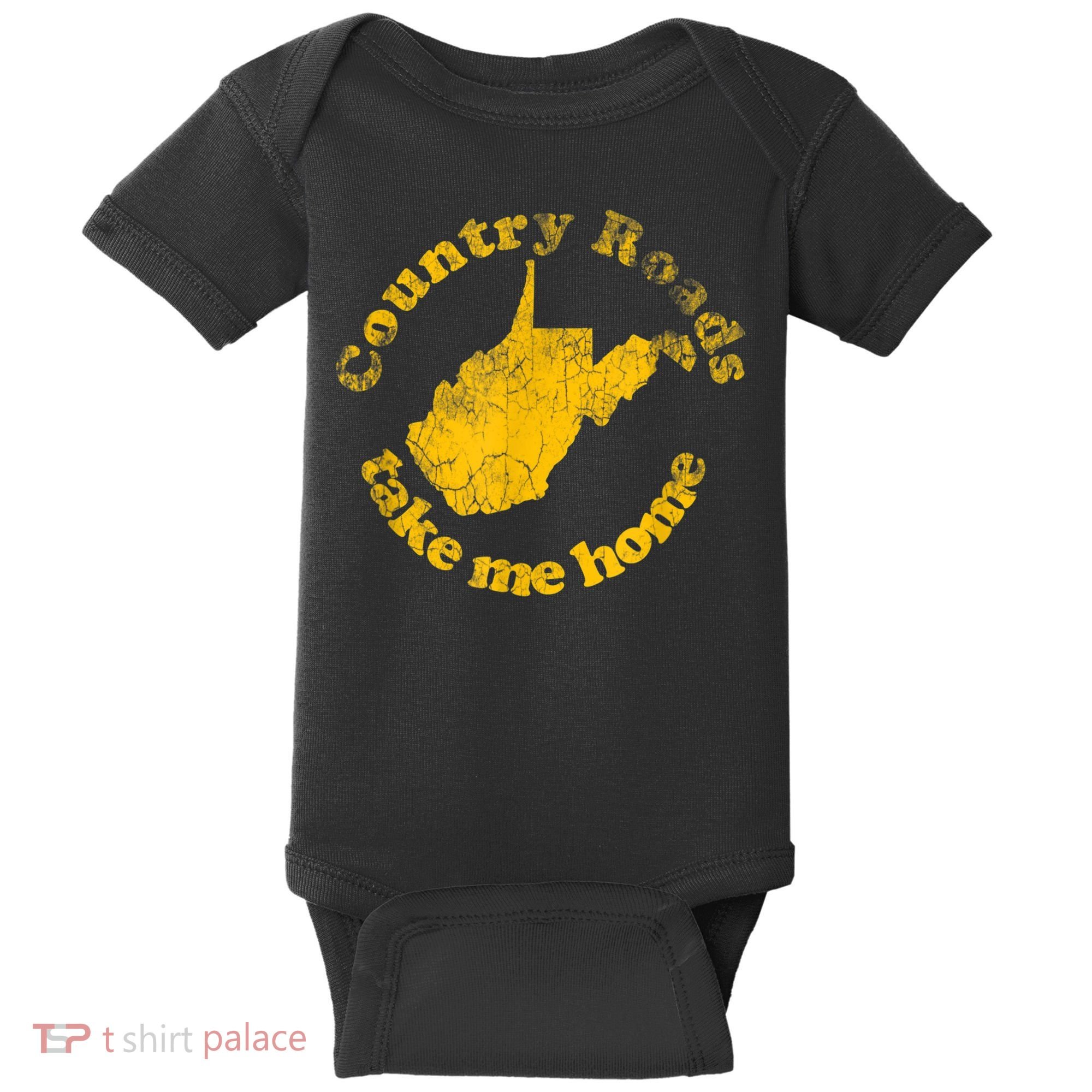 Country Roads West Virginia Take Me Home Baby Bodysuit