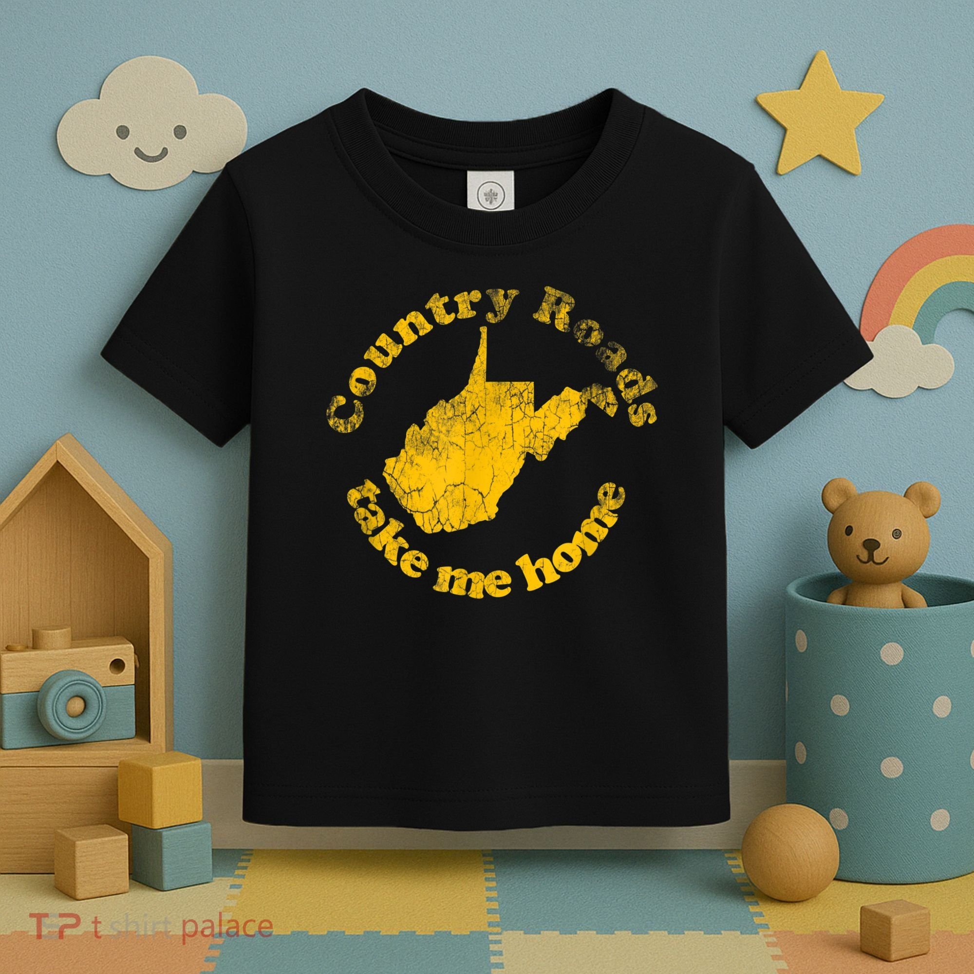 Country Roads West Virginia Take Me Home Toddler T-Shirt