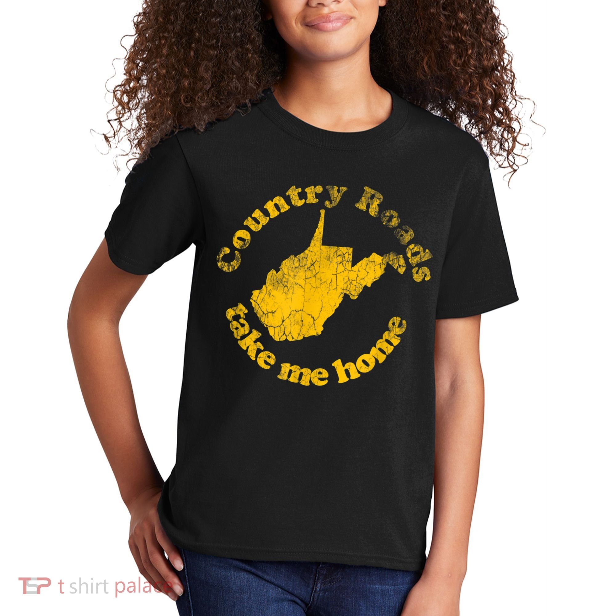 Country Roads West Virginia Take Me Home Kids T-Shirt