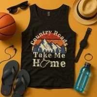 Country Roads West Virginia Take Me Home WV Map Mountains Tank Top thumb 4