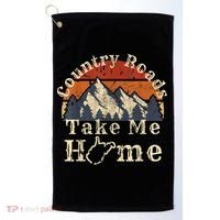 Country Roads West Virginia Take Me Home WV Map Mountains Golf Towel thumb 0