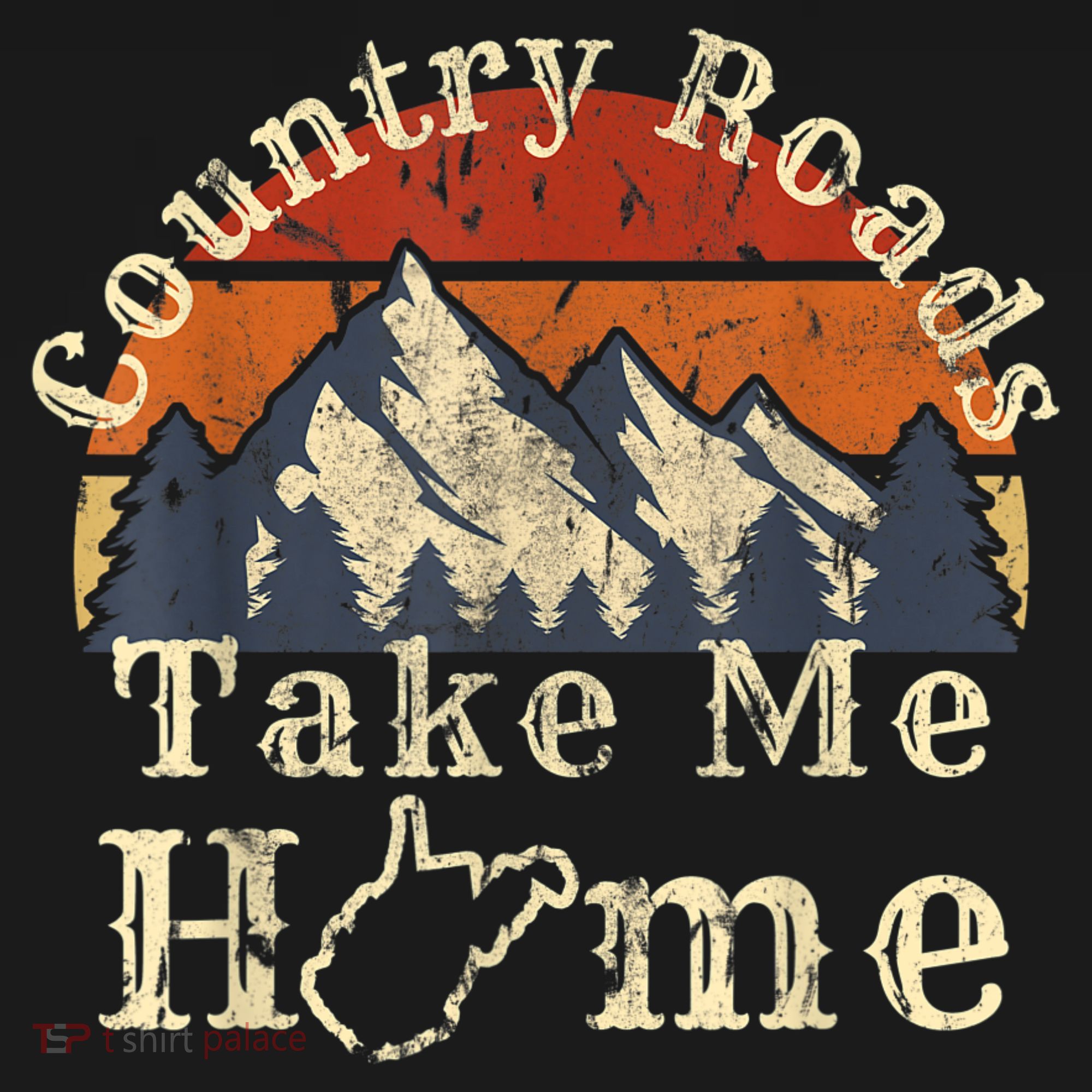 Country Roads West Virginia Take Me Home WV Map Mountains Visor