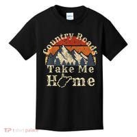 Country Roads West Virginia Take Me Home WV Map Mountains Kids T-Shirt thumb 0