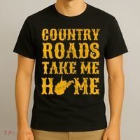 Country Roads West Virginia Take Me Home WV Map Vintage T-Shirt thumb 3