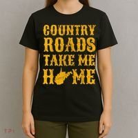 Country Roads West Virginia Take Me Home WV Map Vintage T-Shirt thumb 4