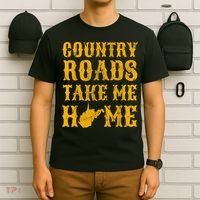Country Roads West Virginia Take Me Home WV Map Vintage T-Shirt thumb 6