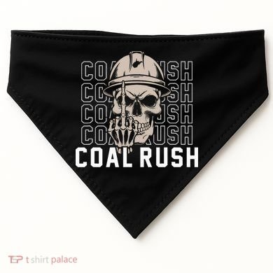 Coal Rush West Virginia Skull Coal Miner Hard Hat USA-Made Doggie Bandana