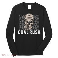 Coal Rush West Virginia Skull Coal Miner Hard Hat Long Sleeve Shirt thumb 0