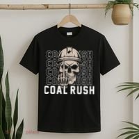 Coal Rush West Virginia Skull Coal Miner Hard Hat T-Shirt thumb 2