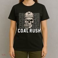 Coal Rush West Virginia Skull Coal Miner Hard Hat T-Shirt thumb 4