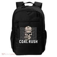 Coal Rush West Virginia Skull Coal Miner Hard Hat Backpack thumb 0