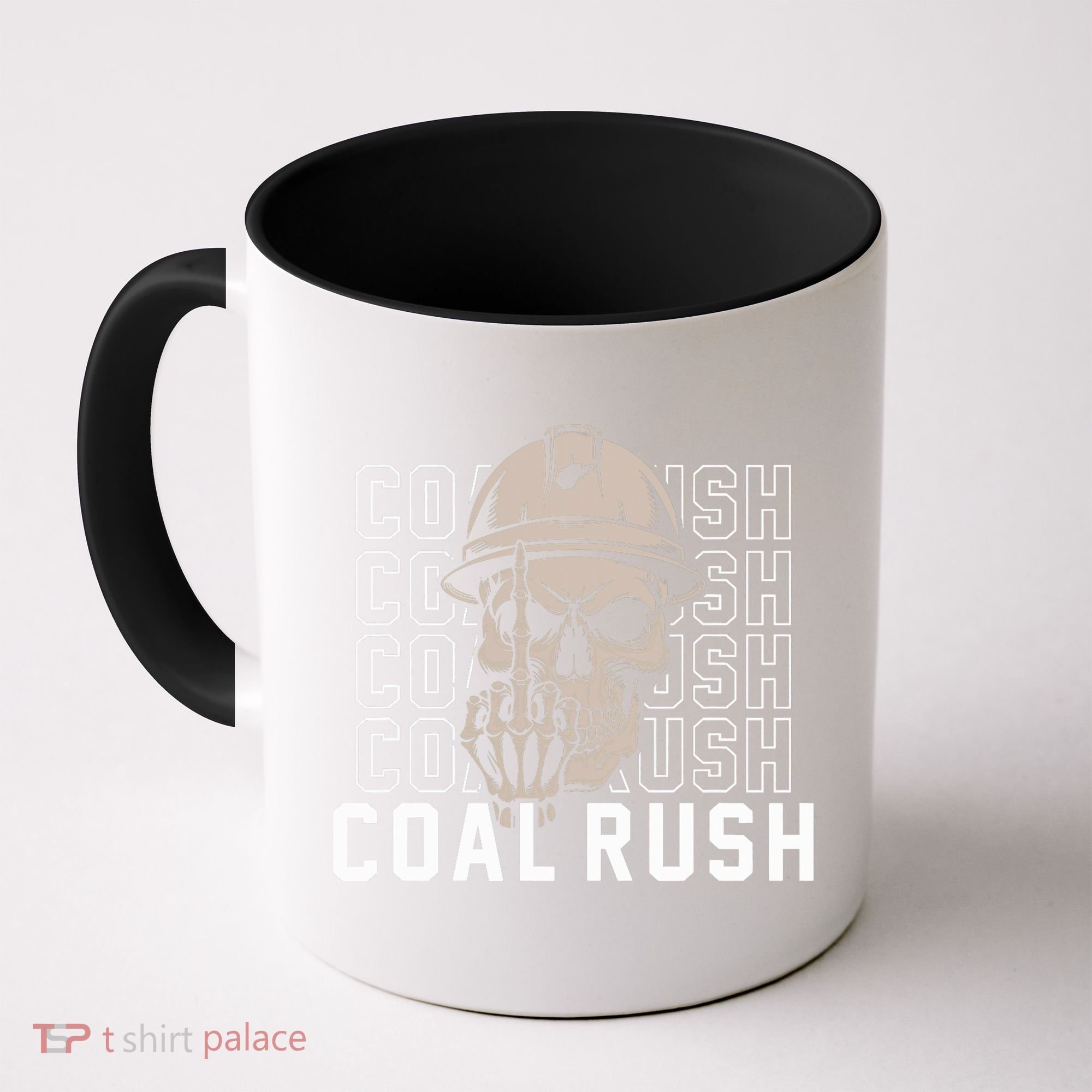 Coal Rush West Virginia Skull Coal Miner Hard Hat Coffee Mug