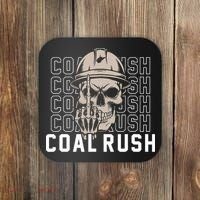 Coal Rush West Virginia Skull Coal Miner Hard Hat Coaster thumb 0