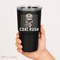 Coal Rush West Virginia Skull Coal Miner Hard Hat Tumbler thumb 2