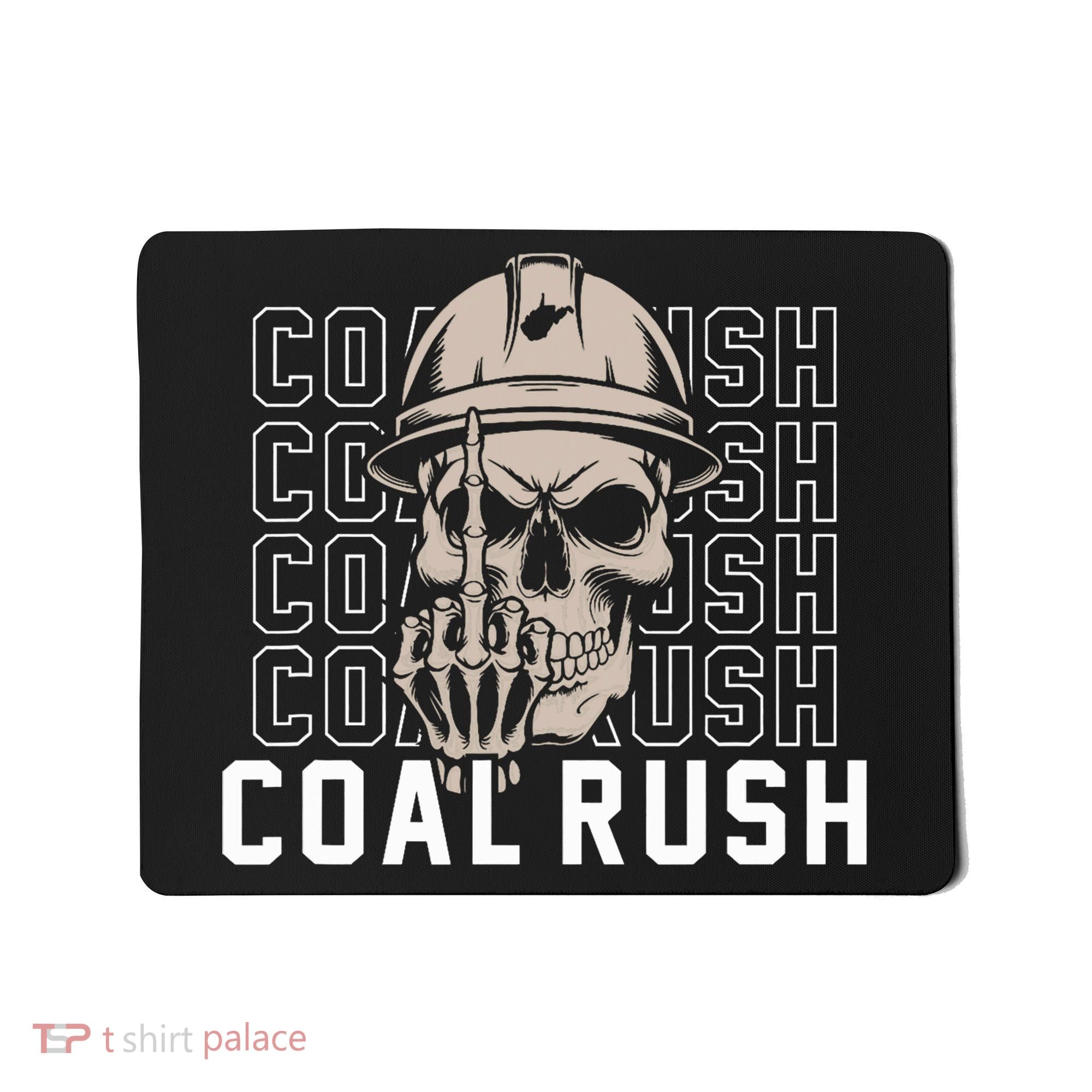 Coal Rush West Virginia Skull Coal Miner Hard Hat Mousepad