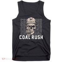 Coal Rush West Virginia Skull Coal Miner Hard Hat Tank Top thumb 0