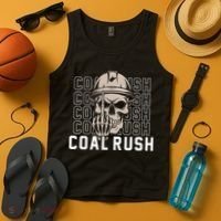 Coal Rush West Virginia Skull Coal Miner Hard Hat Tank Top thumb 4