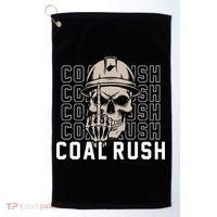 Coal Rush West Virginia Skull Coal Miner Hard Hat Golf Towel thumb 0