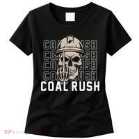 Coal Rush West Virginia Skull Coal Miner Hard Hat Women's T-Shirt thumb 0