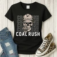Coal Rush West Virginia Skull Coal Miner Hard Hat Women's T-Shirt thumb 3