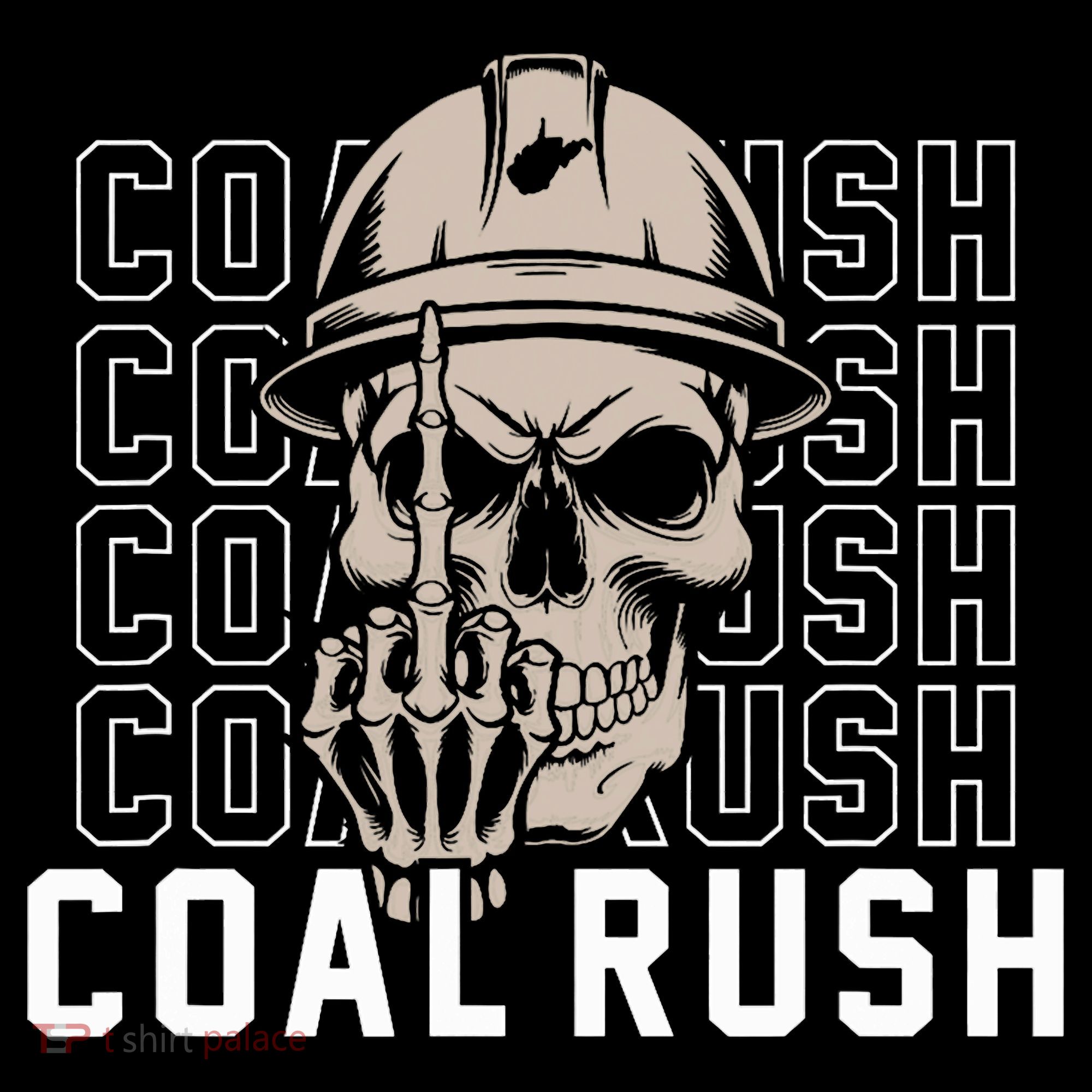Coal Rush West Virginia Skull Coal Miner Hard Hat Kids Sweatshirt