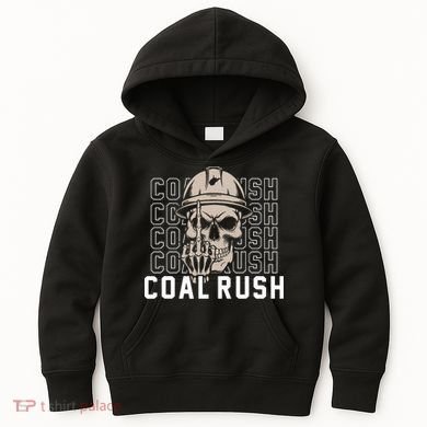 Coal Rush West Virginia Skull Coal Miner Hard Hat Kids Hoodie