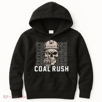 Coal Rush West Virginia Skull Coal Miner Hard Hat Kids Hoodie thumb 0