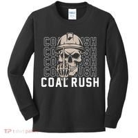 Coal Rush West Virginia Skull Coal Miner Hard Hat Kids Long Sleeve Shirt thumb 0