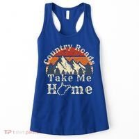 Country Roads West Virginia Take Me Home WV Map Mountains Women's Tank Top thumb 0