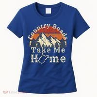 Country Roads West Virginia Take Me Home WV Map Mountains Women's T-Shirt thumb 0