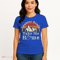 Country Roads West Virginia Take Me Home WV Map Mountains Women's T-Shirt thumb 4