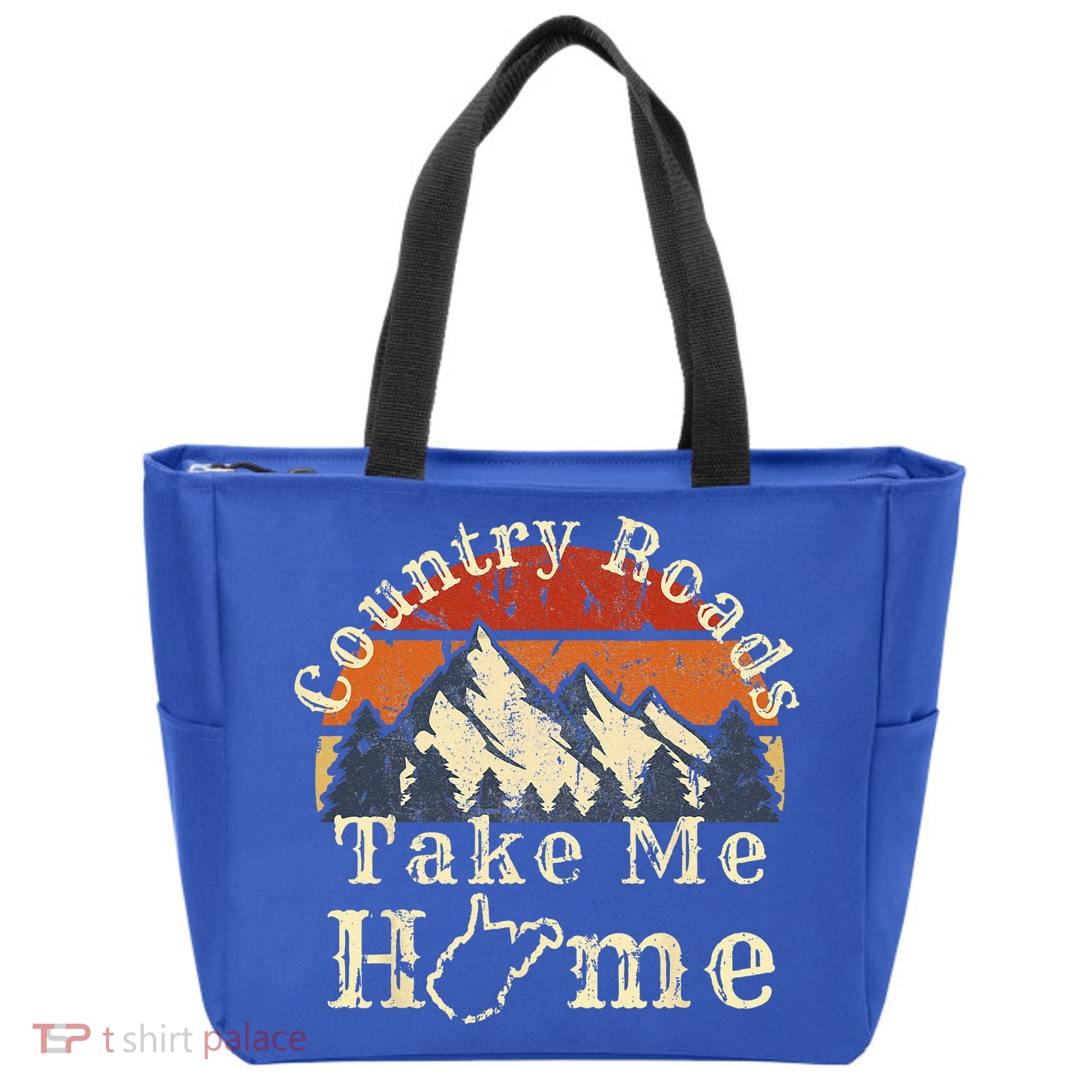 Country Roads West Virginia Take Me Home WV Map Mountains Tote Bag