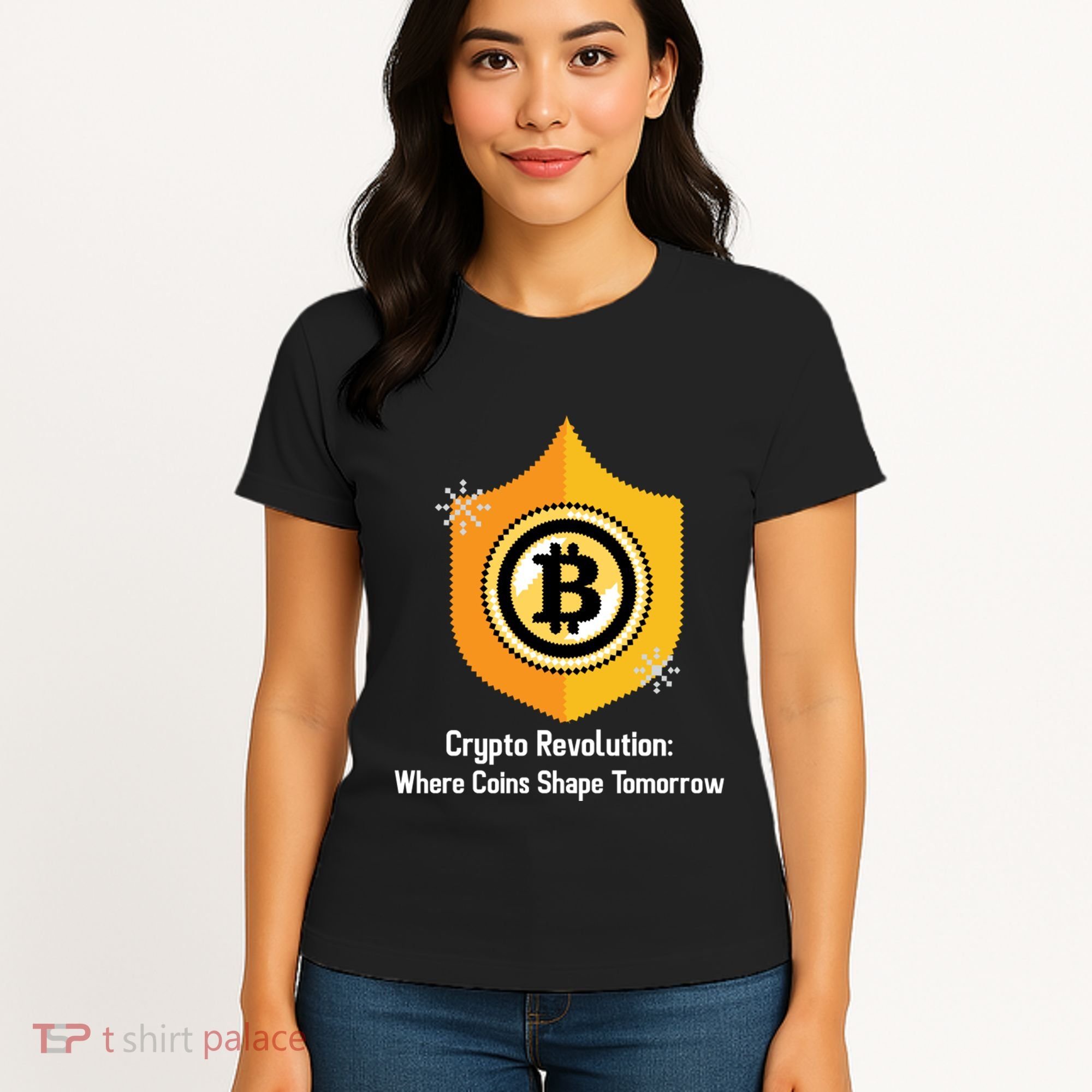 Crypto Revolution: Where Coins Shape Tomorrow Bitcoin Investing Women's T-Shirt