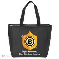 Crypto Revolution: Where Coins Shape Tomorrow Bitcoin Investing Tote Bag thumb 0