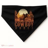 Cowboy Rodeo Western Texan Gift Horseback Riding Cowboy USA-Made Doggie Bandana thumb 0