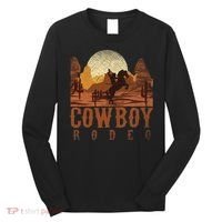 Cowboy Rodeo Western Texan Gift Horseback Riding Cowboy Long Sleeve Shirt thumb 0